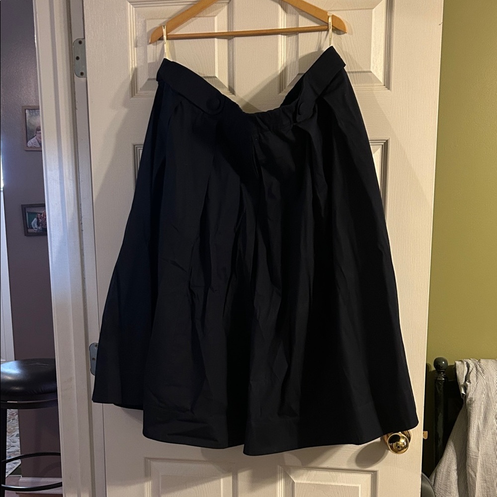eShakti Classic Navy Blue A-Line Skirt